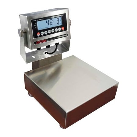 Optima Scale Mfg. Optima 915 Series NTEP Stainless Steel Bench Digital Scale w/ LCD Display 100lb x 0.02lb 14in x 12in OP-915SS-1214-100LCD